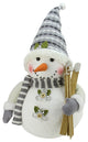 20" Alpine Chic Snowman with Skis and Snowflake Buttons Christmas Decoration