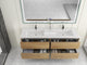 Ashley 72'' Floating Vanity, Acrylic Top, Double Sink, White Oak