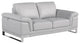 Set of Modern Light Gray Leather Sofa And Loveseat
