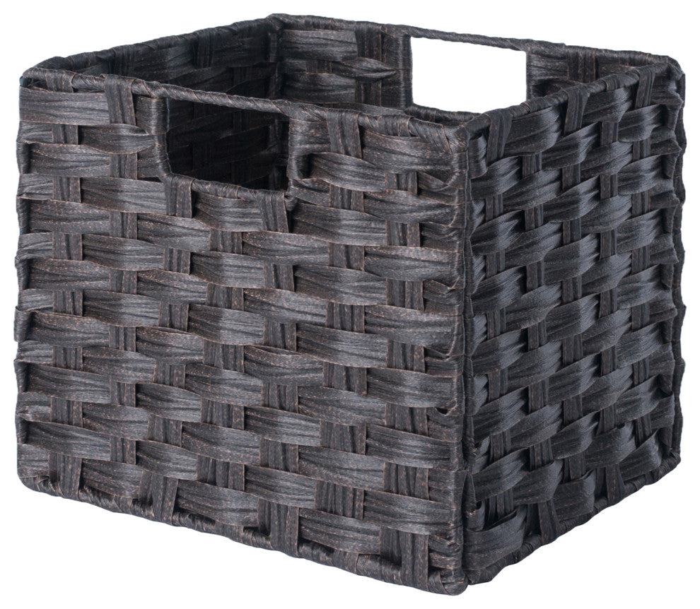 Melanie 2-PieceFoldable Woven Fiber Basket Set, Chocolate