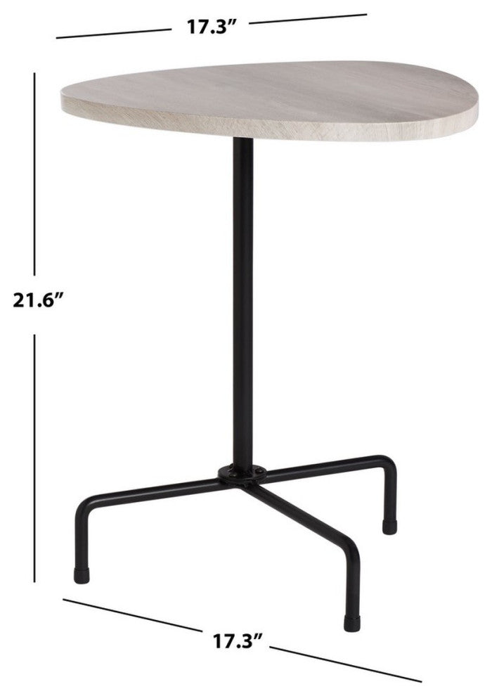 Safavieh Berlin Tripod Side Table, Light Grey Oak/Black