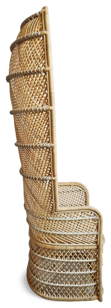 Tall Back Wicker Scoop Chair