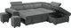 Henrik Gray Sleeper Sectional Sofa With Storage Ottoman and 2 Stools, Light Gray