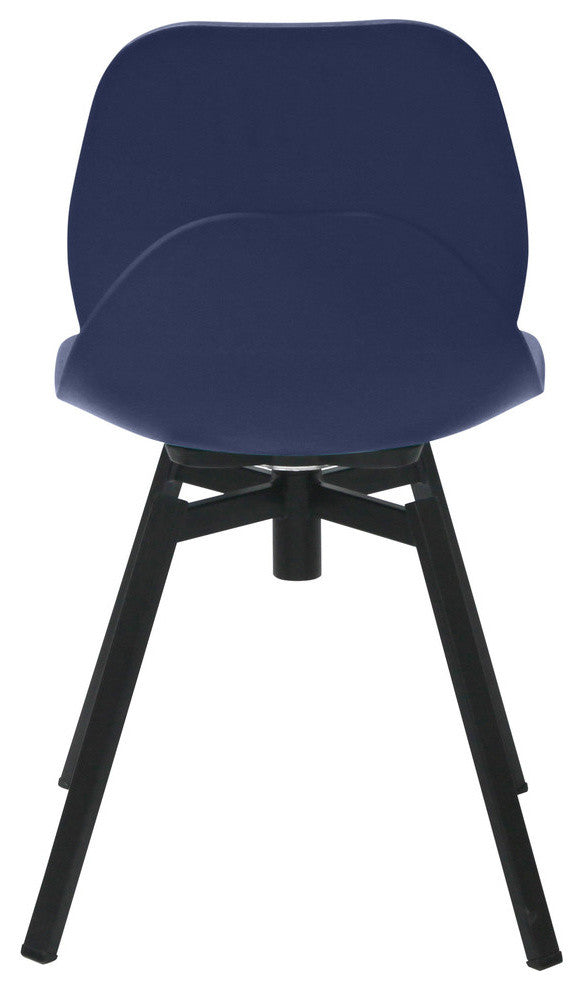 Joy Series Shell Side Swivel Chairs With Metal Leg, Set of 2, Navy