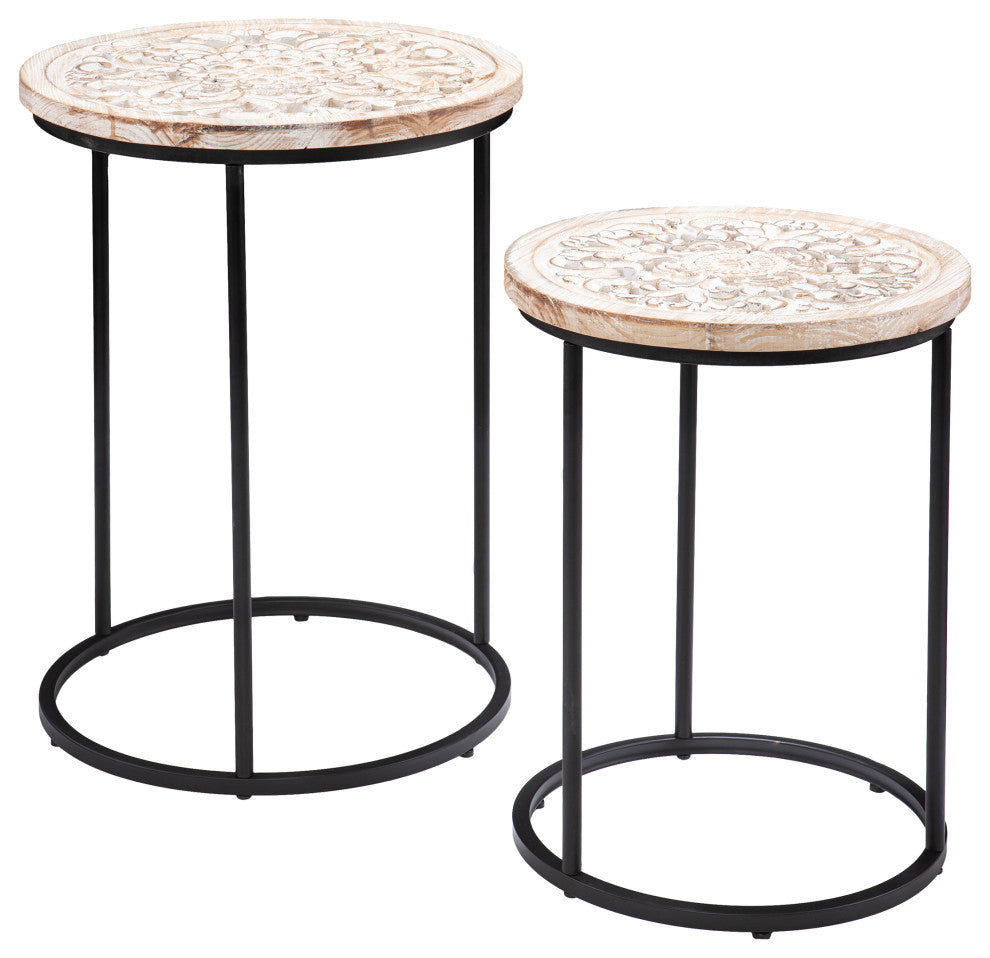 Ada Round Accent Tables 2-Piece Set