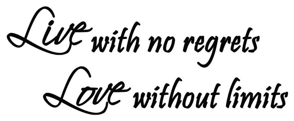 VWAQ Live with No Regrets, Love Without Limits Wall Decal Inspirational Quote