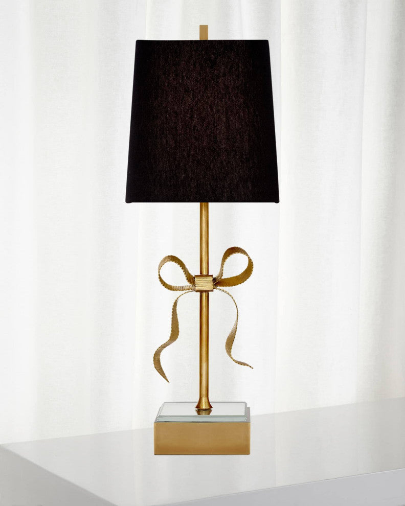 Le Landeron | Retro LED Copper Table Light with a Princess Bow, Black