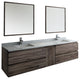 Formosa Wall Hung Double Sink Modern Bathroom Vanity With Mirrors, 84"