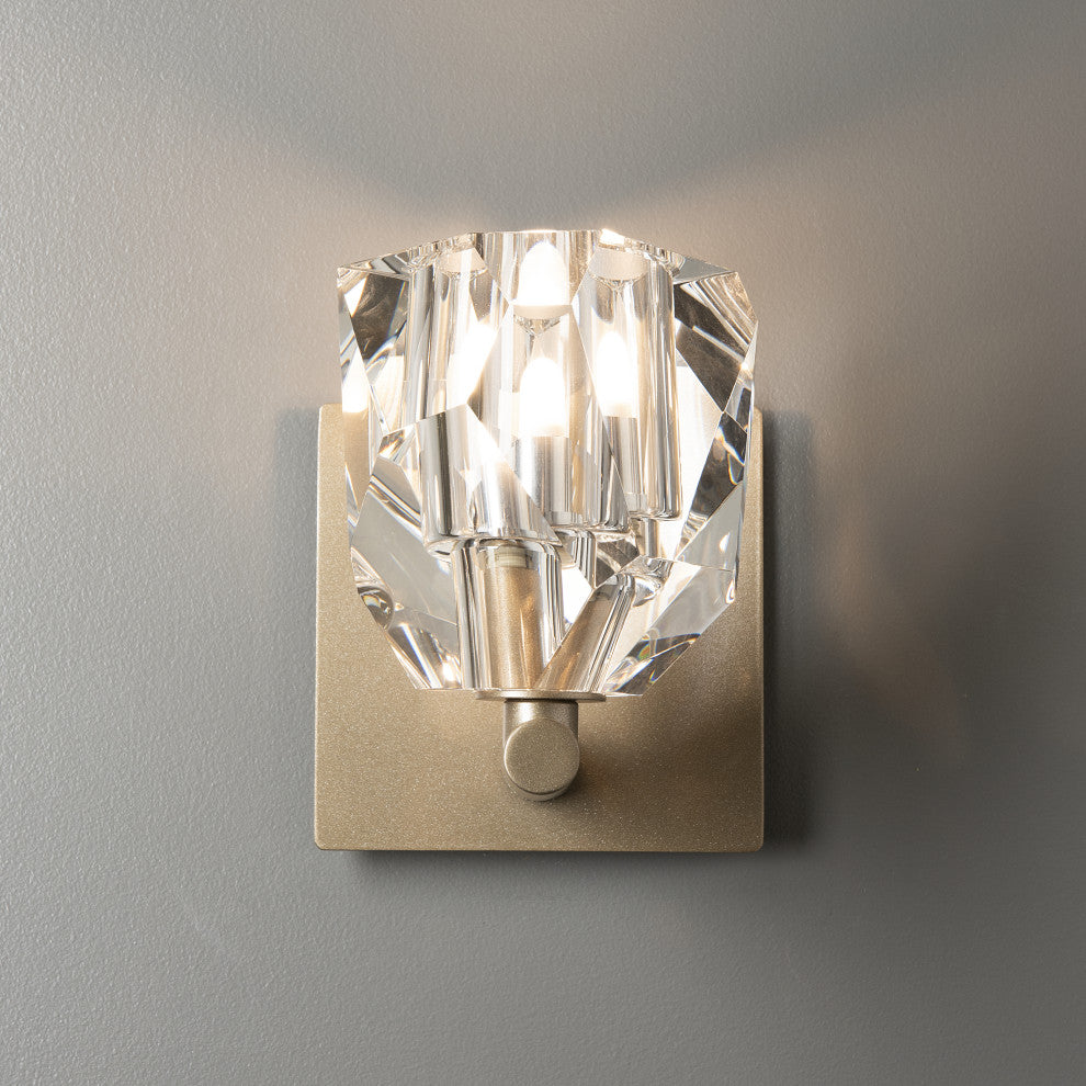 Gatsby 1-Light Bath Sconce, Soft Gold Finish, Crystal Accents