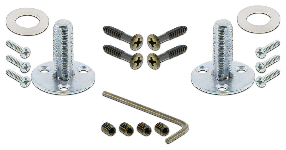 Double Craftsman Plate With Round Clear Cottage Knob, Antique Brass
