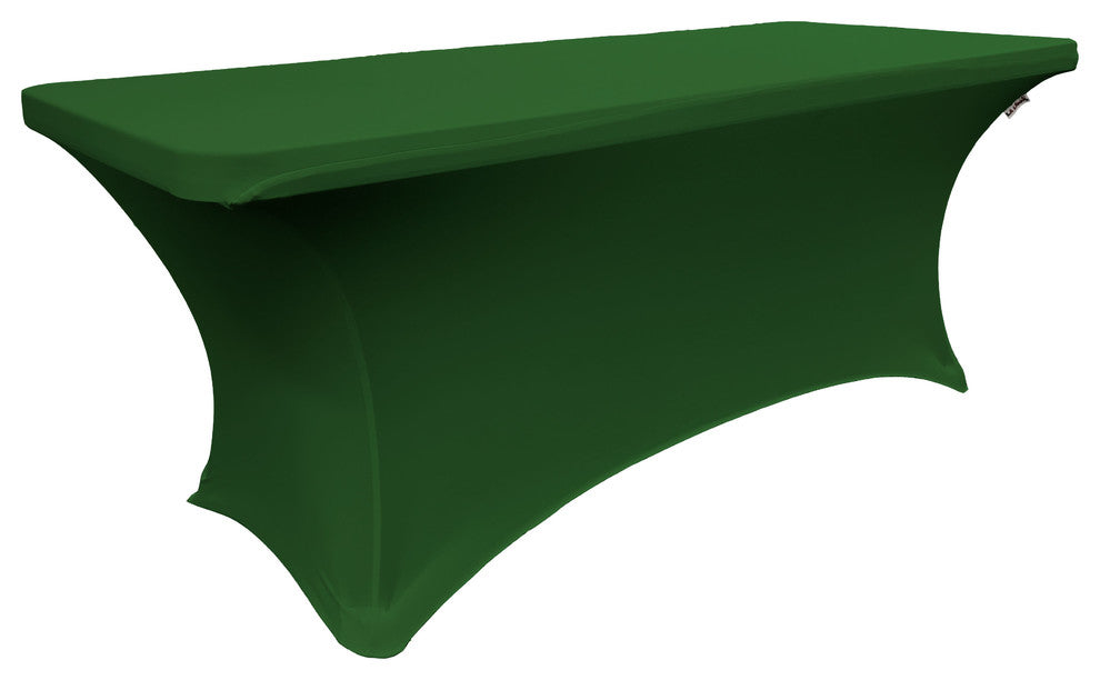 LA Linen Rectangular Spandex Table Cover, Emerald Green, 96"x30"x30"