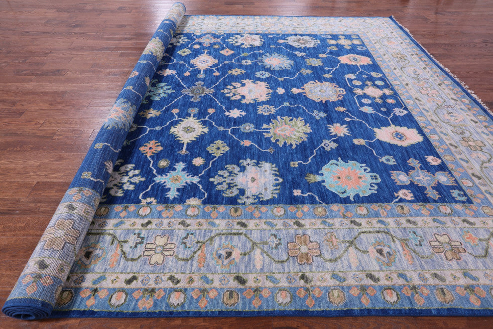 12' 0" X 15' 2" Handmade Turkish Oushak Wool Rug - Q15416