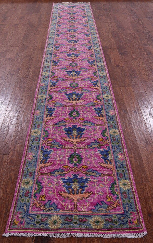 2' 8" X 16' 3" Runner Turkish Oushak Handmade Wool Rug - Q15511