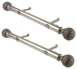 Eloise 1.5" Side Curtain Rod, Satin Nickel, 24"