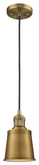 1-Light Addison 5" Mini Pendant, Brushed Brass