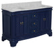 Katherine 60" Bath Vanity, Royal Blue, Carrara Marble, Double Vanity