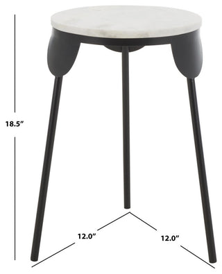 Safavieh Everbrooke Round Accent Table, White Marble/Black