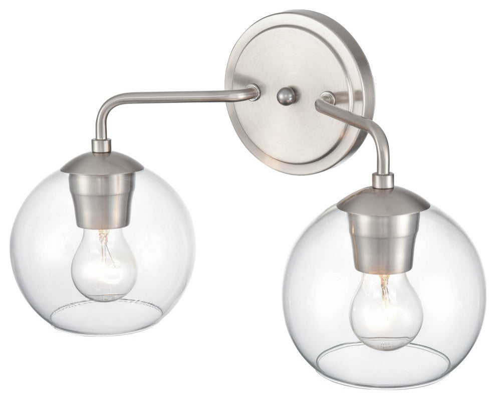 2 Light 16" Brushed Nickel Vanity Light