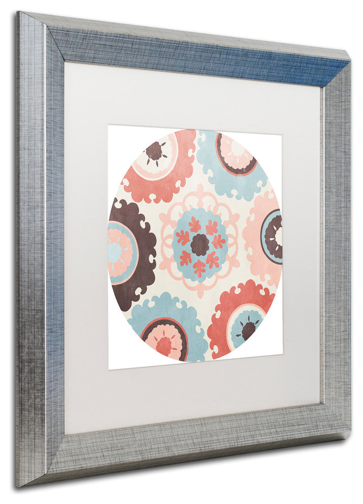 Color Bakery 'Umbrella Skies I', Silver Frame, White Mat, 16x16