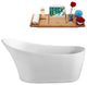 59" Streamline N820-IN-BBR Bathtub and Tray With Drain, Brushed Brass