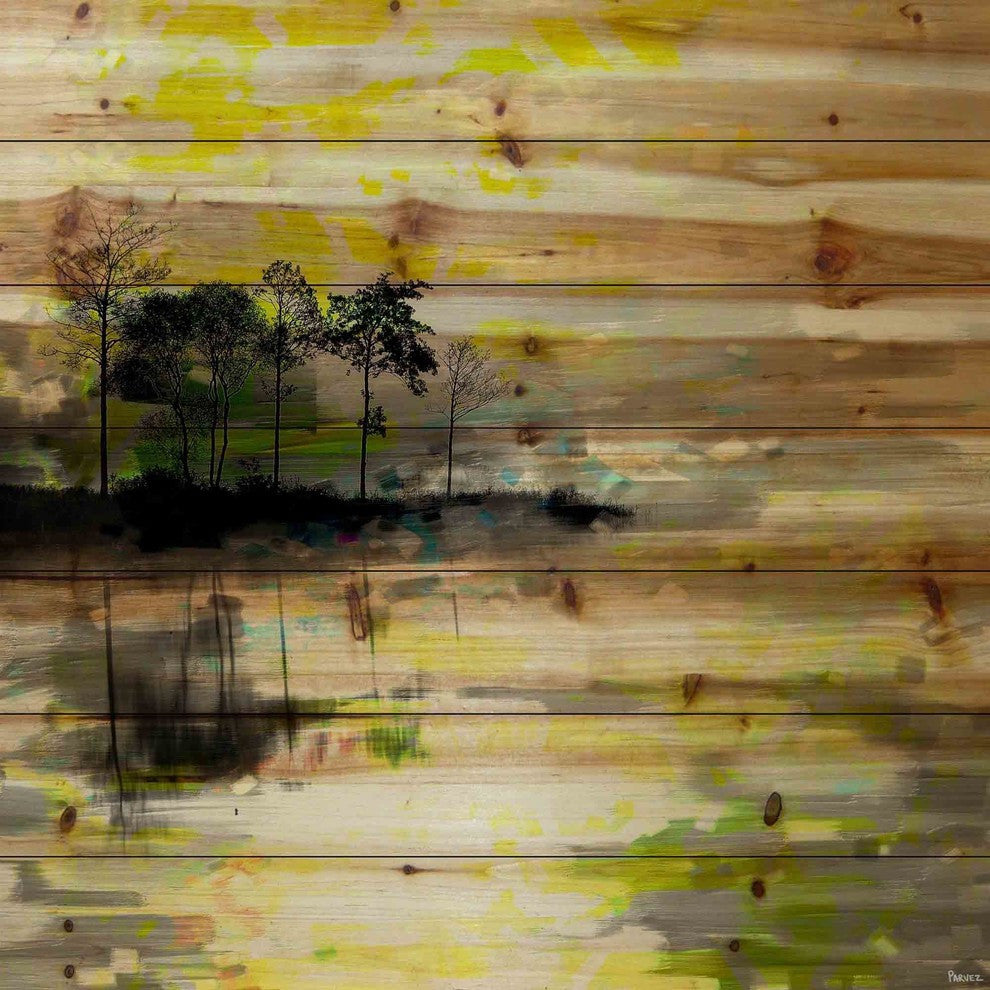 "Oshawa" UV Ink Print on Natural Pine Wood, 32"x32"