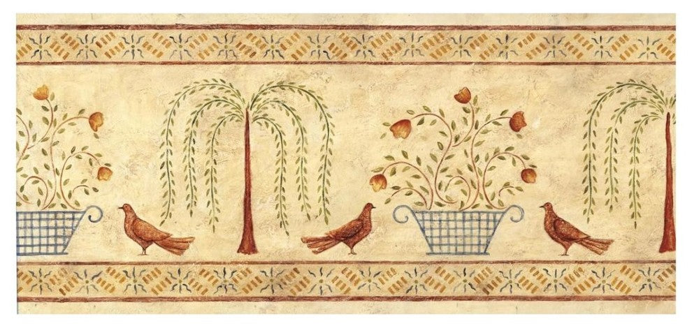 "Willow Basket Border" Digital Paper Print by David Carter Brown, 32"x16"