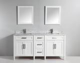 Vanity Set With Carrara Marble Top, 72", White