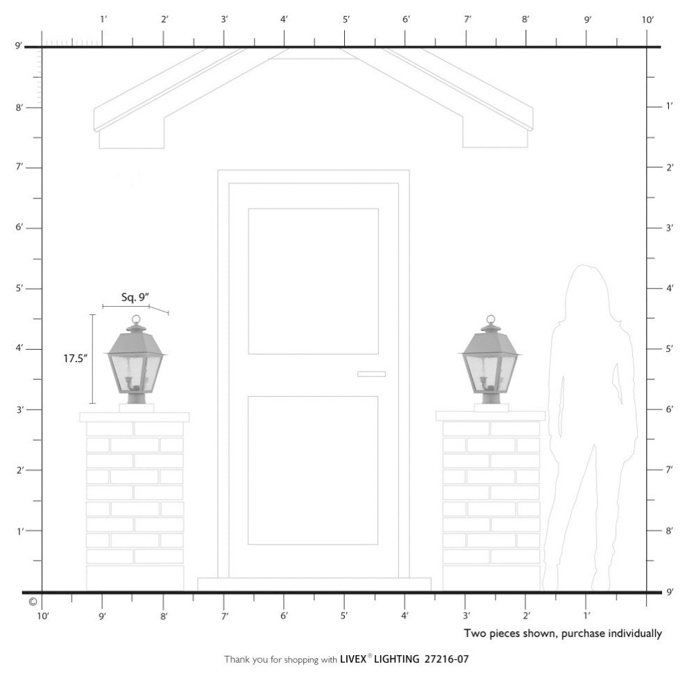 Wentworth 2 Light Bronze/Antique Brass, Cluster Outdoor Medium Post Top Lantern