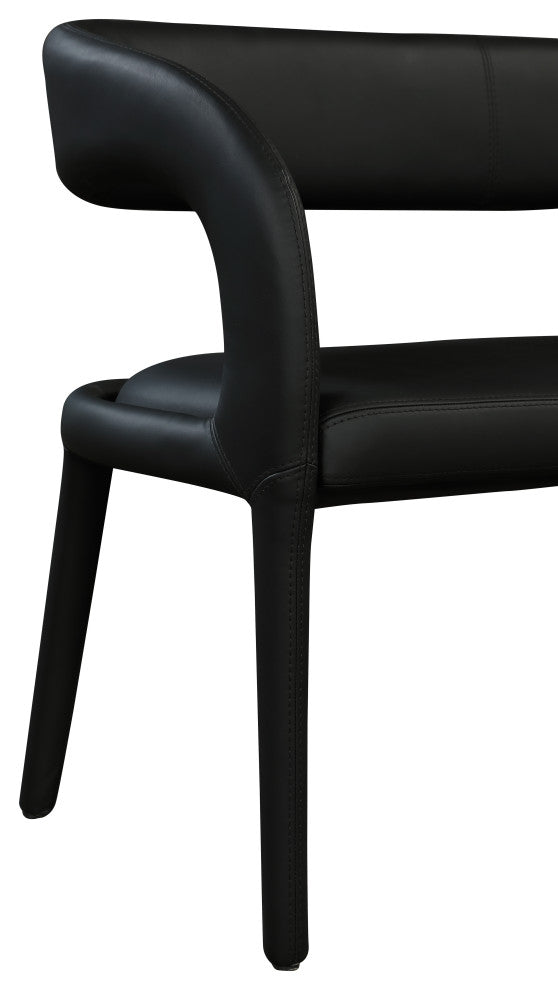 Sylvester Faux Leather Bench, Black