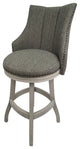 Swivel Wood Bar Stool, Bello, Smoke, Off-White, 30"