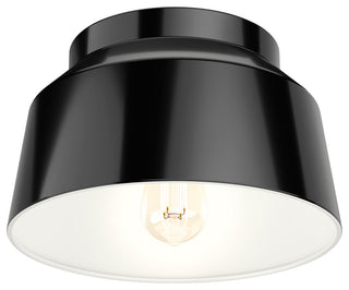 Hunter Cranbrook Collection 1-Light Cylinder Flush Mount, Matte Black