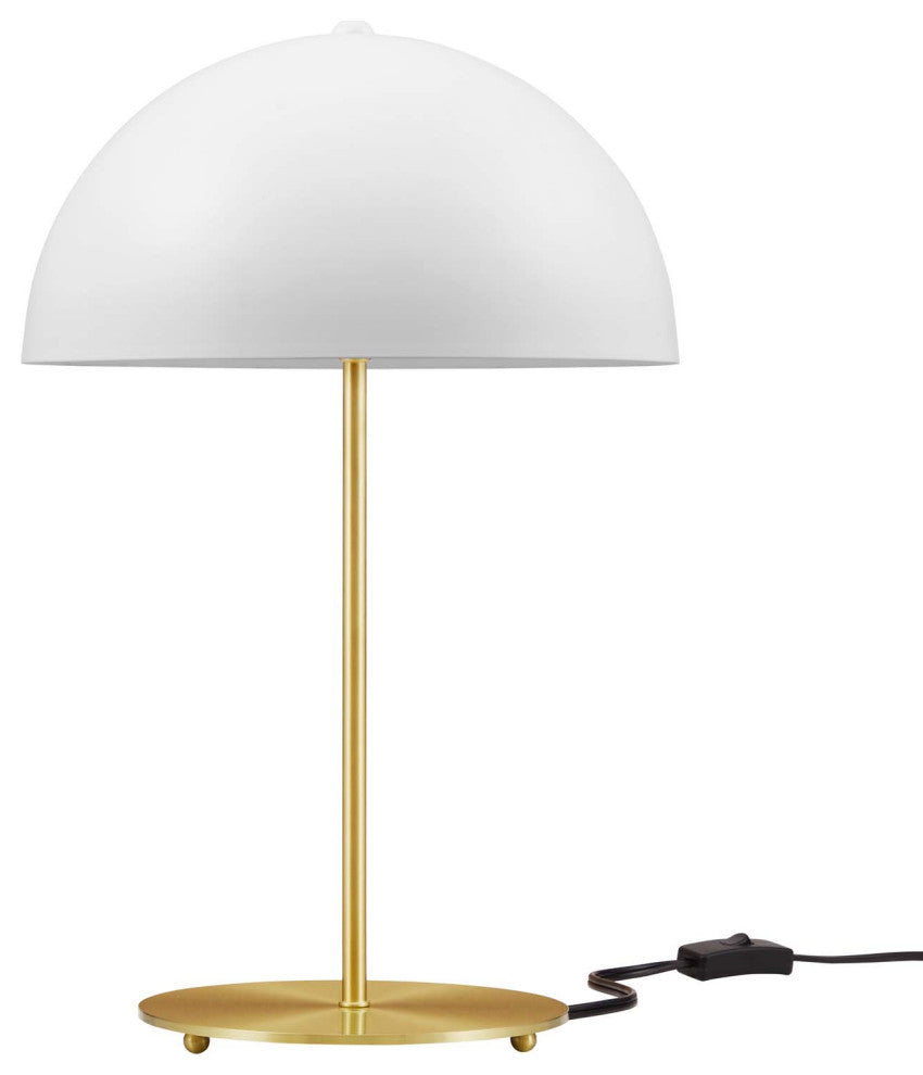 Ideal Metal Table Lamp, White Satin Brass
