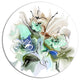 Textured Floral Watercolor, Floral Round Wall Art, 23"