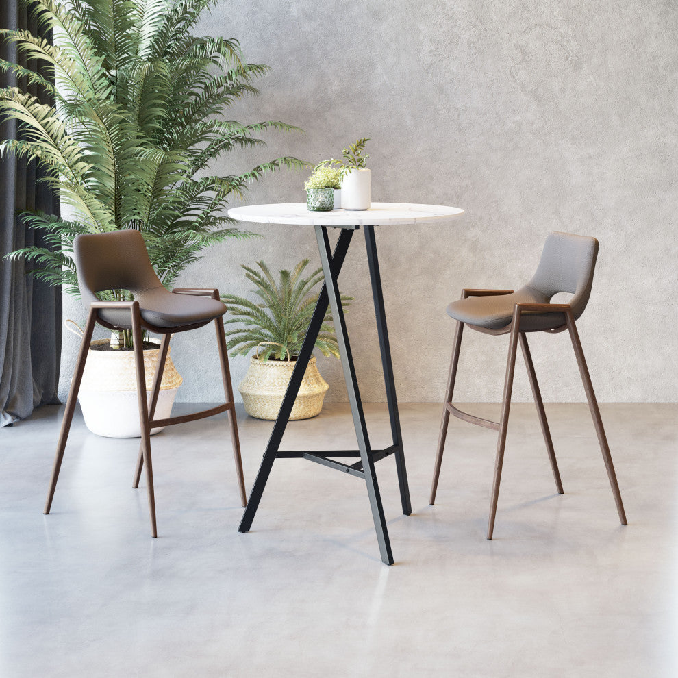 Desi Barstool, Set of 2 Brown/Walnut