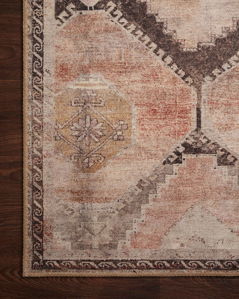 Loloi II Printed Wynter WYN-08 Graphite, Blush Area Rug, 2'6"x7'6"