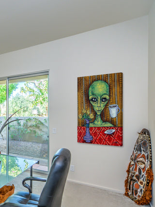 "Alien Coffee" Painting Print on Wrapped Canvas, 40"x60"