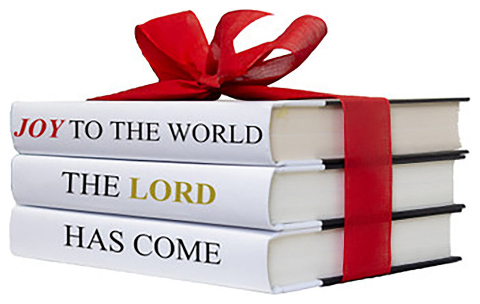 Decorative Books - Quote Book Stack - "Joy to the World"