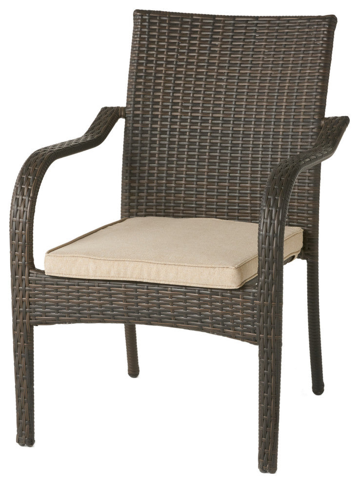 Florianopolis Brown Wicker Stacking Chairs, Set of 4