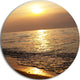 Gloomy Beach And Waters At Sunset, Beach Round Metal Wall Art, 11"