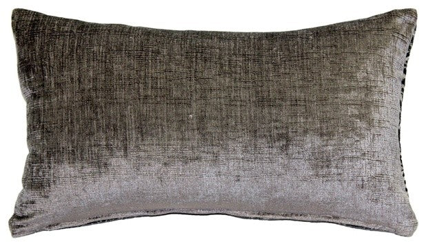 Pillow Decor, Visconti Gray Chenille Throw Pillow 12x20