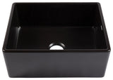 Austen Matte Black Fireclay 24" Single Bowl Farmhouse Undermount Sink