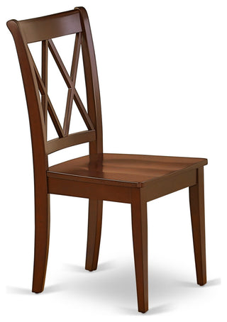 Oxcl3-Mah-W 3Pc Square 36 Inch Table And 2 Double X Back Chairs