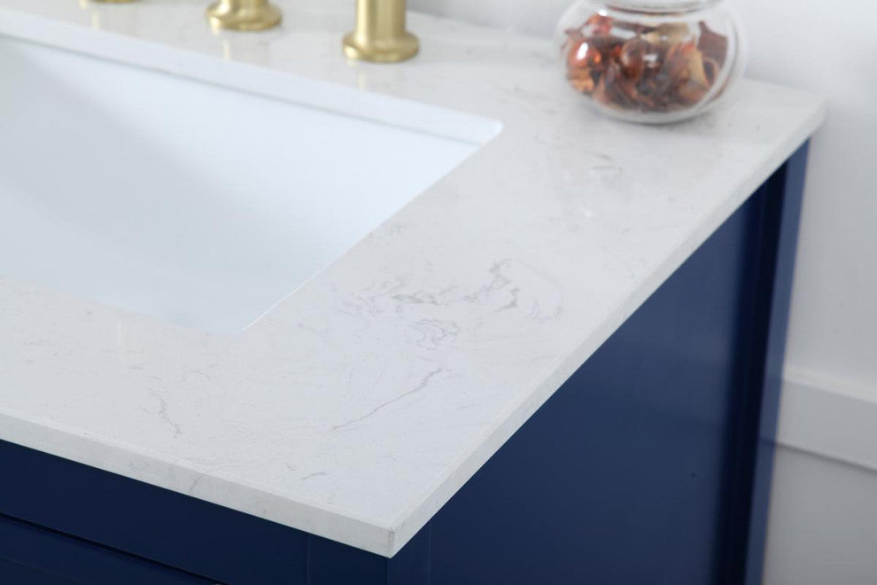 Blue 72" Double Sink Bathroom Vanity
