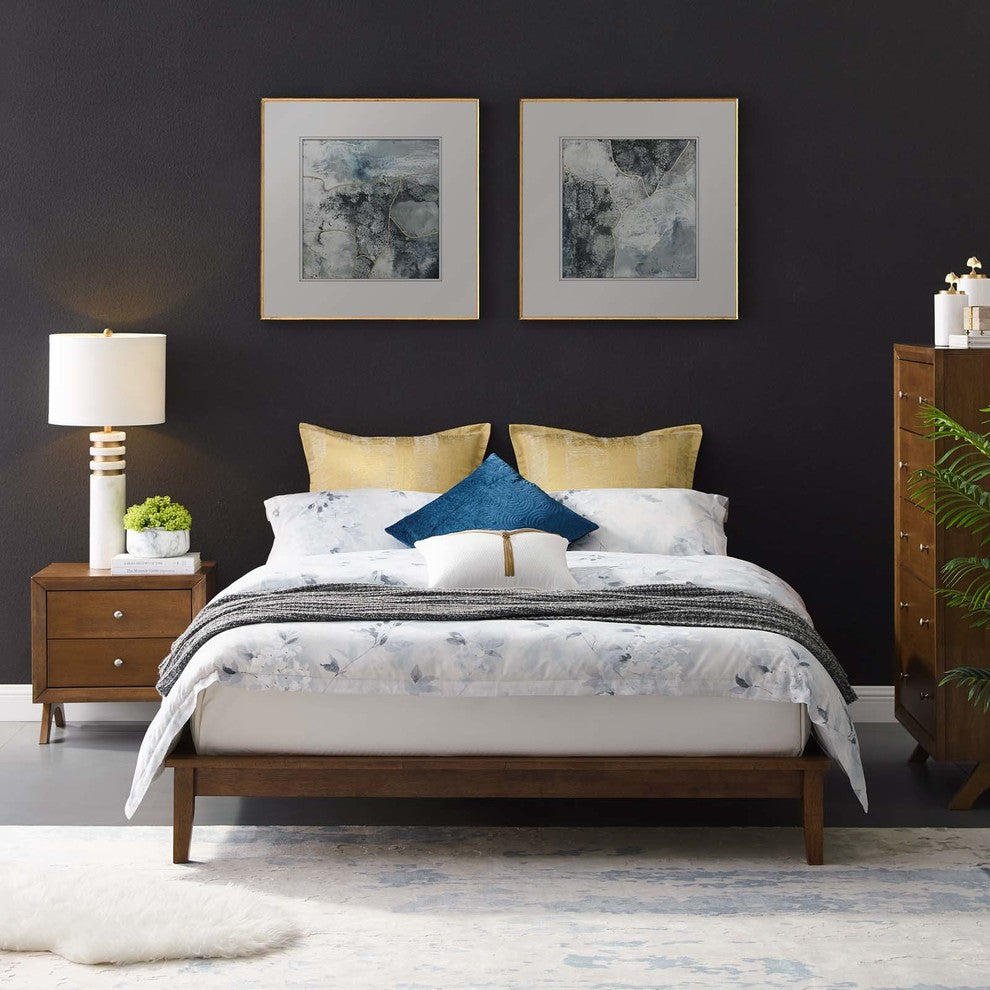 Lodge Queen Wood Platform Bed Frame, Cappuccino