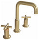 Modern Brushed Gold 2-Handle Bathroom Faucet Widespread for Sink