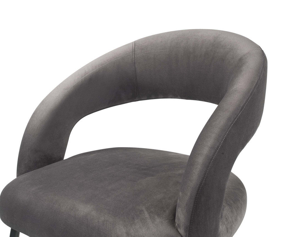 TOV Furniture Rocco Grey Velvet Dining Chair