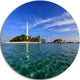 Lengkuas Island Indonesia, Seashore Round Metal Wall Art, 23"