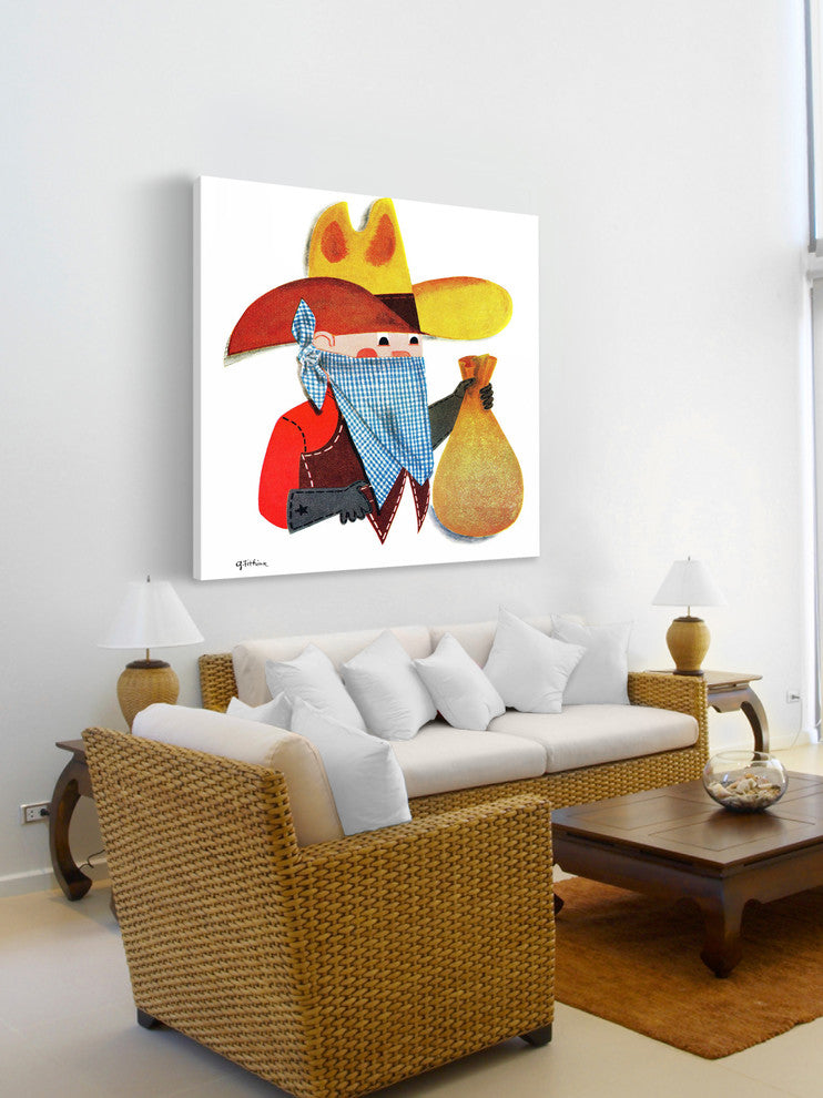 "Cowboy" Painting Print on Canvas by Curtis
