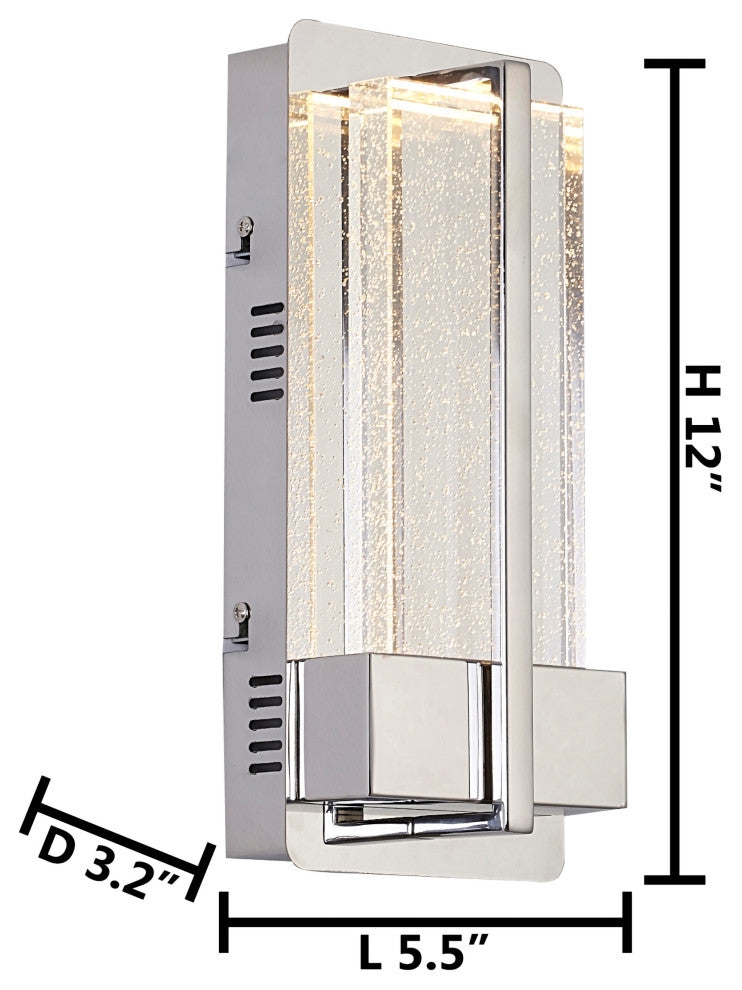 Bethel International ZP55 1-Light LED Wall Sconce, Chrome