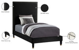 Harlie Velvet Upholstered Bed, Black, Twin